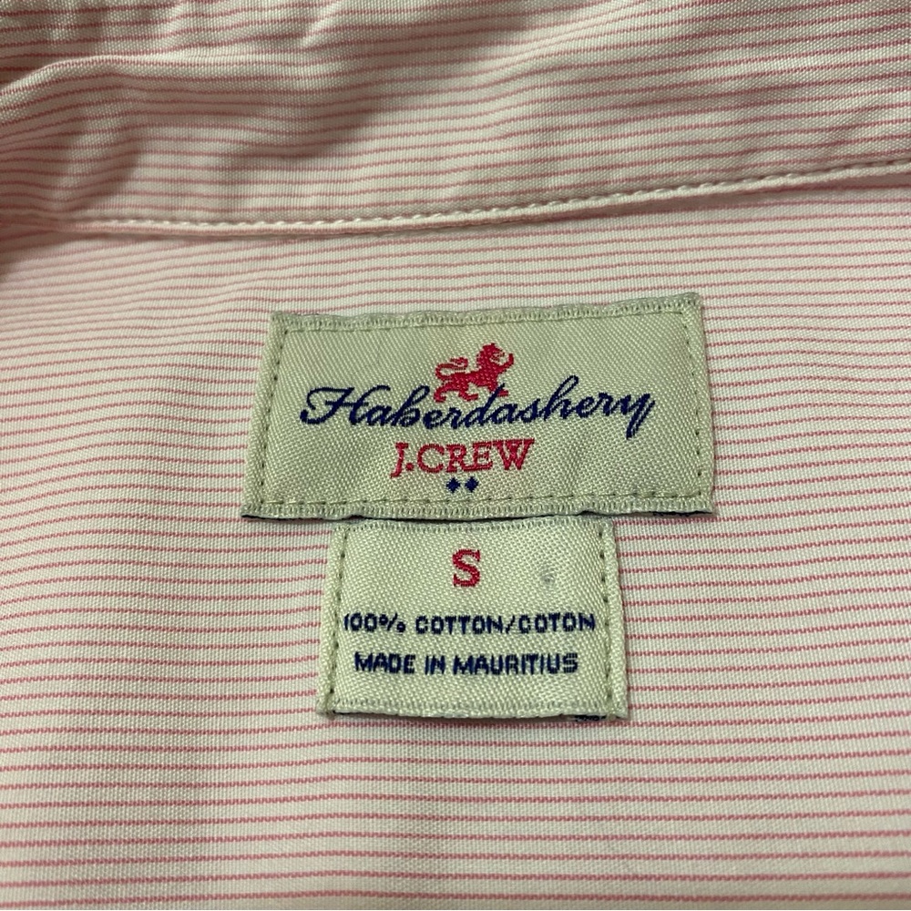 Haberdashery J. Crew 100% Cotton Pink Stripes Collar Button Up Shirts, S - Picture 5 of 8